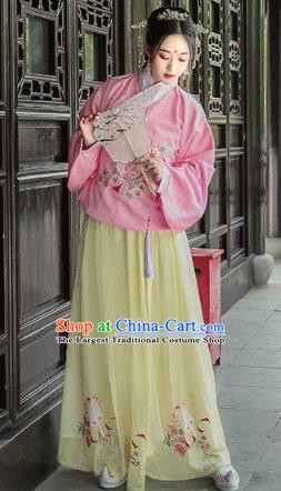 Chinese Traditional Hanfu Dress Ancient Ming Dynasty Historical Costumes Palace Princess Apparels for Women
