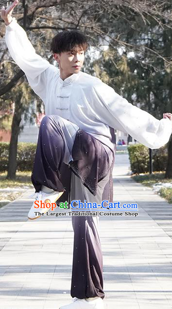 Top Male Kung Fu Costume Martial Arts Training Uniform Shaolin Wushu Clothing Tai Ji Competition Outfits
