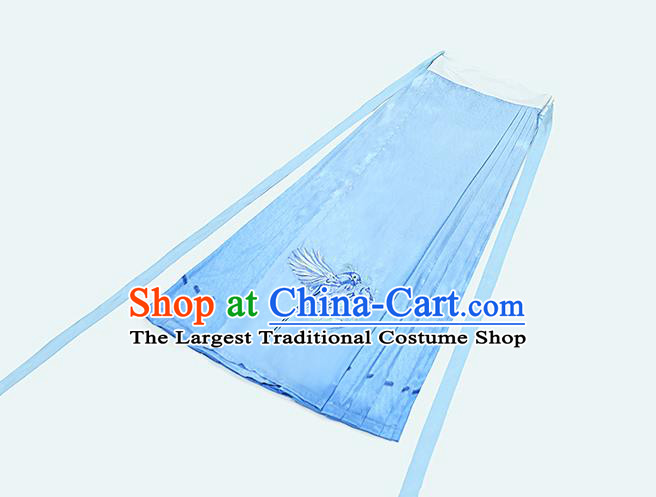 Chinese Ancient Nobility Female Blue Hanfu Dress Traditional Garment Ming Dynasty Patrician Lady Historical Costumes for Rich Woman