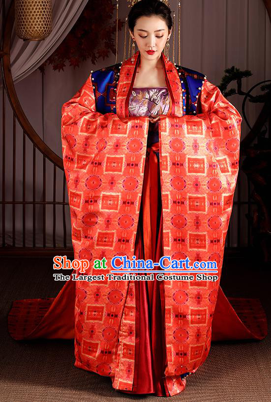 Chinese Traditional Ancient Drama Apparels Song Dynasty Court Empress Hanfu Dress Queen Historical Costumes Complete Set