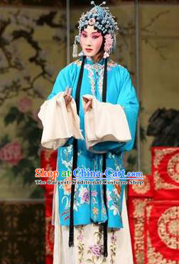 Chinese Beijing Opera Noble Female Apparels Costumes and Headdress The Unicorn Purse Traditional Peking Opera Diva Han Xiangling Dress Garment