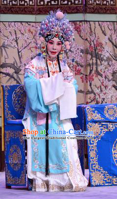Chinese Beijing Opera Princess of Qin Meng Ying Apparels Costumes and Headdress Chu Palace Hen Traditional Peking Opera Hua Tan Dress Garment