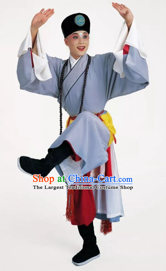 Escaping From the Temple Chinese Peking Opera Monk Garment Costumes and Headwear Beijing Opera Xiaosheng Apparels Young Male Clothing
