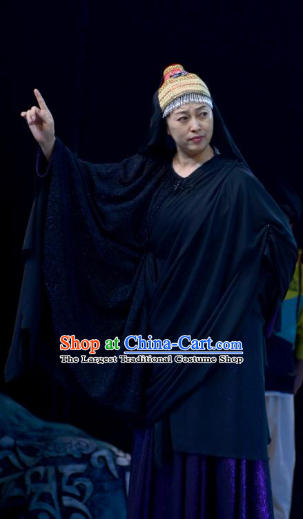 Chinese Hebei Clapper Opera Saintess Garment Costumes and Headdress Sixth Panchen Traditional Bangzi Opera Young Female Dress Apparels