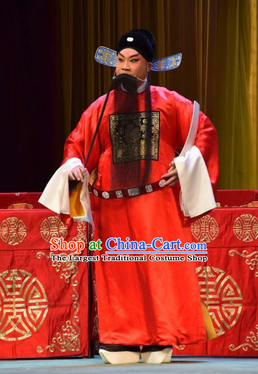 Da Jin Zhi Chinese Shanxi Opera Official Apparels Costumes and Headpieces Traditional Jin Opera Elderly Male Garment Laosheng Clothing