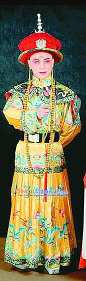 Fu Shan Jin Jing Chinese Shanxi Opera Monarch Apparels Costumes and Headpieces Traditional Jin Opera Young Male Garment Emperor Kangxi Clothing