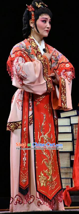 Chinese Jin Opera Hua Tan Garment Costumes and Headdress Fan Jin Zhong Ju Traditional Shanxi Opera Young Mistress Apparels Actress Dress