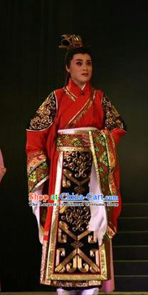 Zhen Luo Nv Chinese Shanxi Opera Prince Cao Zhi Apparels Costumes and Headpieces Traditional Jin Opera Young Male Garment Gifted Scholar Clothing