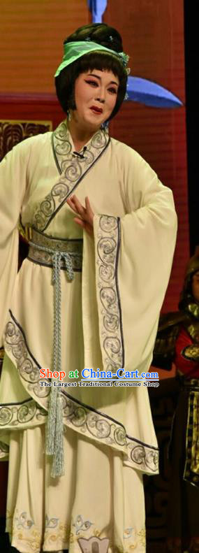 Chinese Jin Opera young Female Garment Costumes and Headdress Qing Ming Traditional Shanxi Opera Country Woman Apparels Jie Zijuan Dress