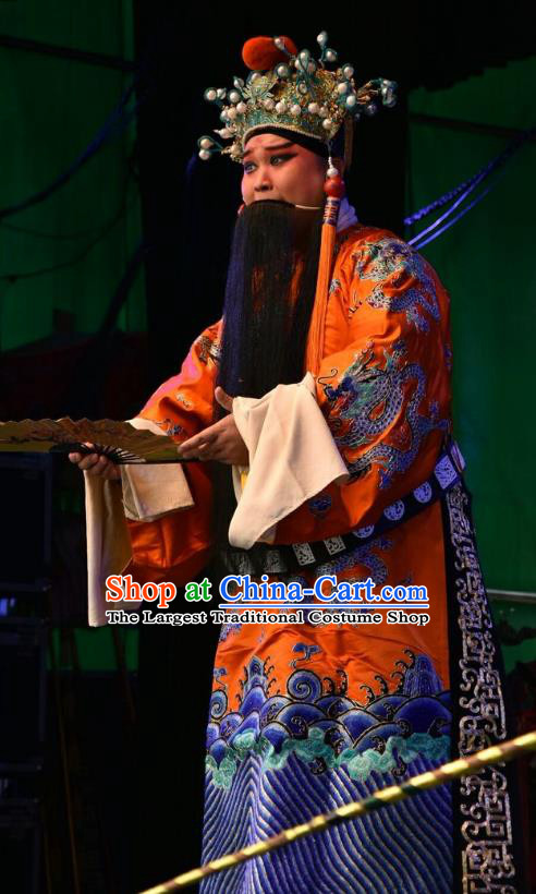 Wei Shui River Chinese Shanxi Opera Monarch Apparels Costumes and Headpieces Traditional Jin Opera Laosheng Garment King Ji Chang Clothing
