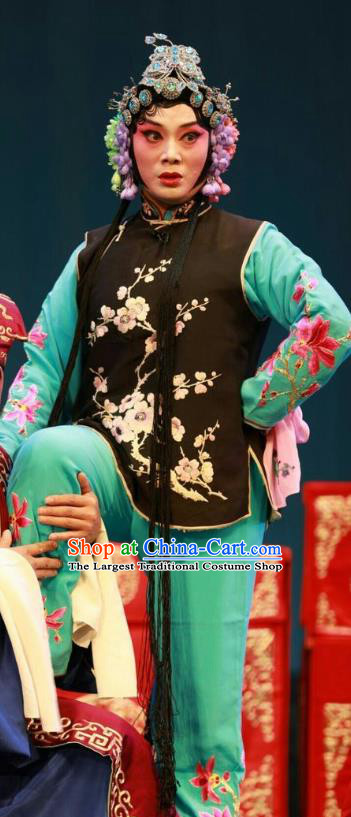 Chinese Shandong Opera Sister In Law Garment Costumes and Headdress Story About A Wall Traditional Lu Opera Actress Apparels Young Female Dress