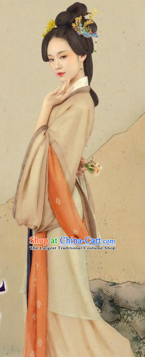 Chinese Drama Ancient Patrician Female Dress Traditional Goddess Dance Hanfu Apparels Song Dynasty Noble Woman Historical Costumes and Headpieces