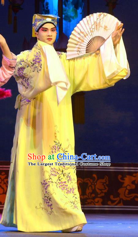 Hua Deng An Chinese Hubei Hanchu Opera Niche Apparels Costumes and Headpieces Traditional Han Opera Xiaosheng Garment Scholar Wang Daru Clothing