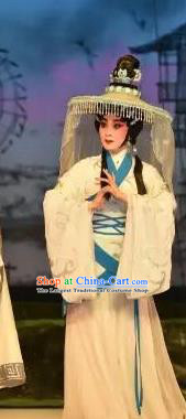 Chinese Cantonese Opera Country Woman Xi Shi Garment Costumes and Headdress Traditional Guangdong Opera Hua Tan Apparels Actress Dress