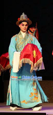 Legend of Lun Wenxu Chinese Guangdong Opera Figurant Apparels Costumes and Headpieces Traditional Cantonese Opera Young Male Garment Clothing