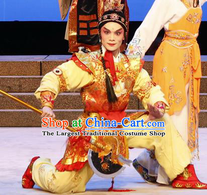The Lotus Lantern Chinese Guangdong Opera Liu Chenxiang Apparels Costumes and Headpieces Traditional Cantonese Opera Wa Wa Sheng Garment Martial Male Clothing