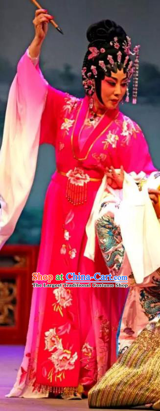 Chinese Cantonese Opera Hua Tan Garment Princess Changping Costumes and Headdress Traditional Guangdong Opera Young Beauty Apparels Actress Dress