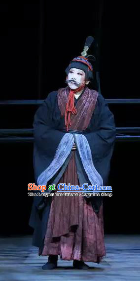 Chinese Traditional Stage Performance Clown Apparels Costumes Historical Drama The Prince of Lanling Ancient Actor Garment Clothing and Headwear