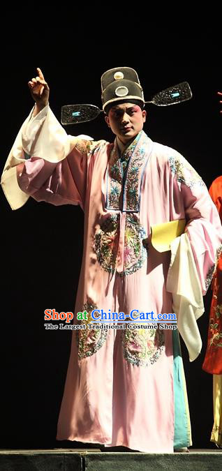 Cao Min Song Shijie Chinese Sichuan Opera Xiaosheng Apparels Costumes and Headpieces Peking Opera Highlights Young Male Garment Scholar Clothing