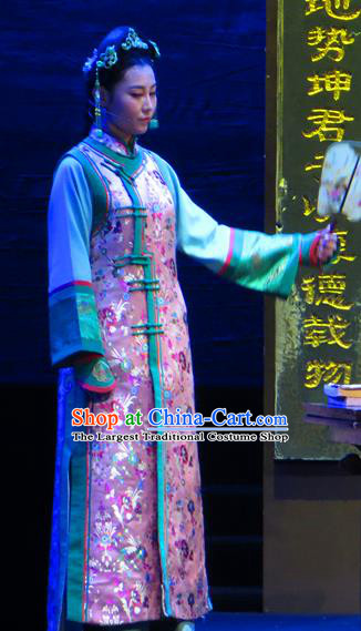 Chinese Historical Drama Yinzhan Naxi Ancient Maidservant Garment Costumes Traditional Stage Show Dress Qing Dynasty Young Lady Apparels and Headpieces