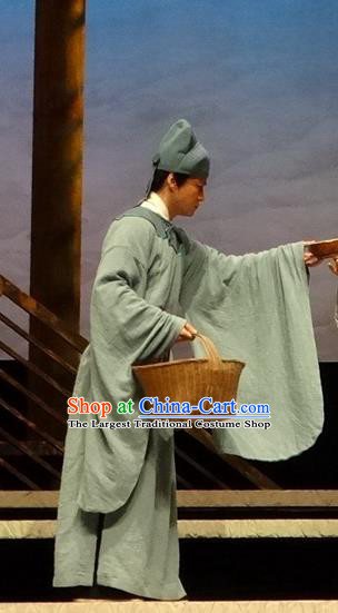 Chinese Traditional Song Dynasty Scholar Clothing Stage Performance Historical Drama Han Wengong Apparels Costumes Ancient Young Male Garment and Headwear