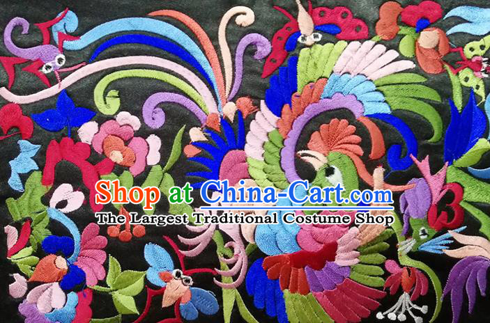 Chinese Traditional Embroidered Flowers Birds Pattern Patch Cloth Decoration Embroidery Craft Embroidered Accessories