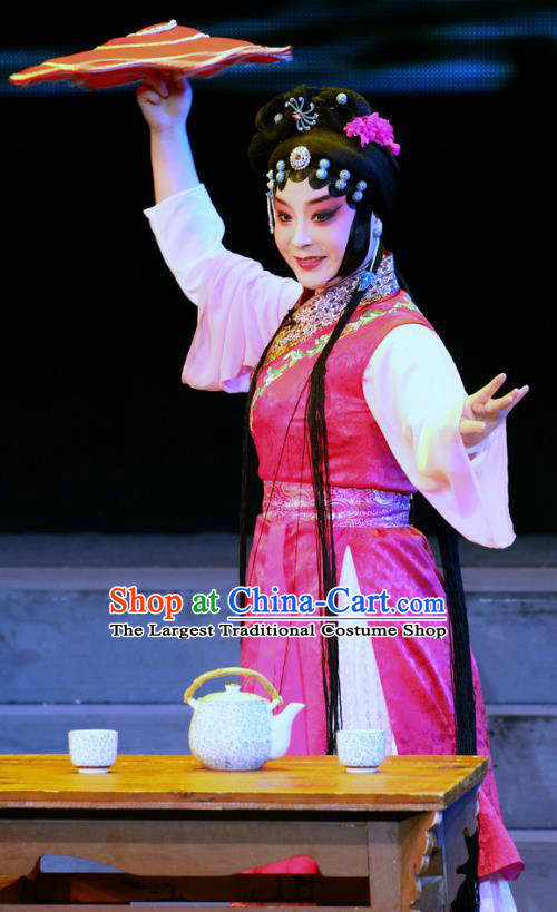 Chinese Sichuan Opera Highlights Hostess Garment Costumes and Headdress Fu Gui Rong Hua Traditional Peking Opera Hua Tan Dress Actress Rong Hua Apparels