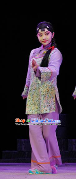 Chinese Sichuan Highlights Opera Servant Girl Garment Costumes and Headdress Legend of Chen Mapo Traditional Peking Opera Dress Maid Lady Apparels