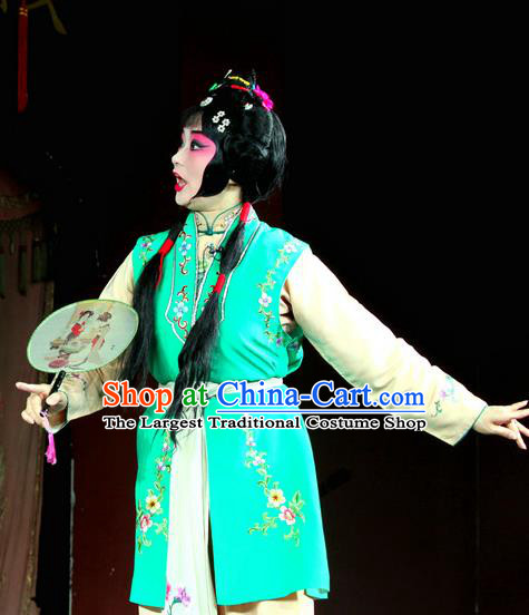 Chinese Sichuan Opera Highlights Maidservant Garment Costumes and Headdress Cui Xiang Ji Traditional Peking Opera Young Lady Dress Diva Cui Xiang Apparels