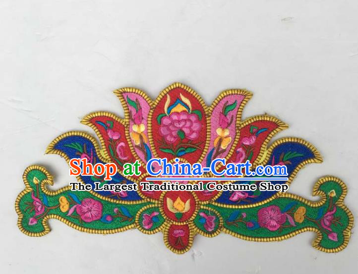 Chinese Traditional Embroidered Cap Patch Decoration Embroidery Applique Craft Embroidered Hat Accessories