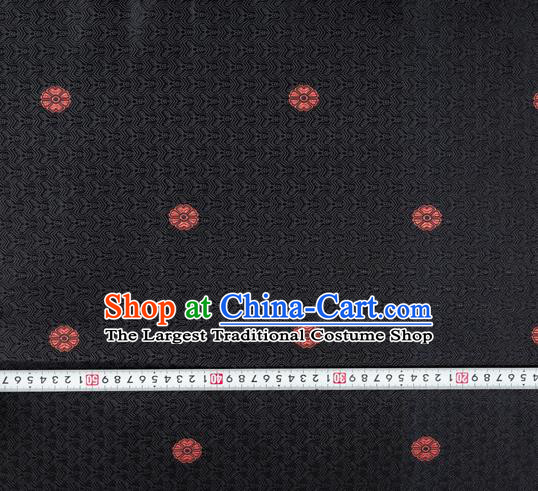 Chinese Traditional Classical Pattern Design Black Brocade Silk Fabric Tapestry Material Asian DIY Tibetan Robe Satin Damask
