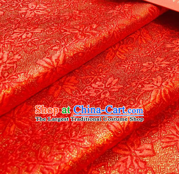 Asian Chinese Traditional Pattern Design Red Brocade Silk Fabric Tang Suit Tapestry Satin Material DIY Cheongsam Damask