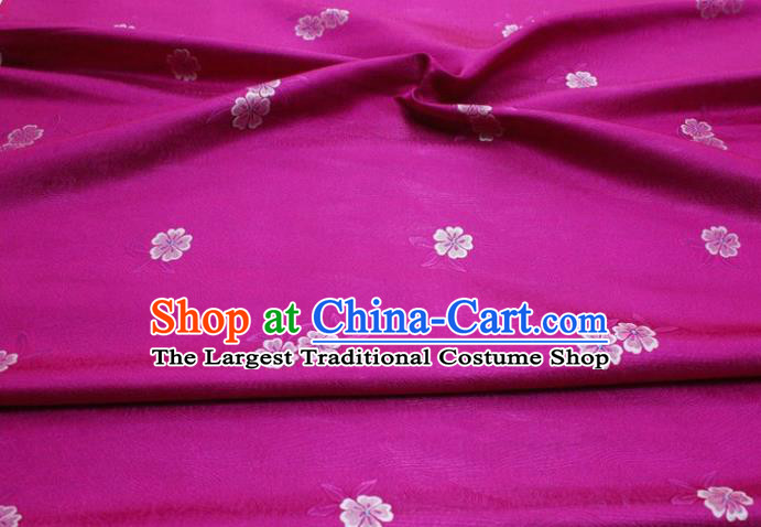 Chinese Classical Blossom Pattern Design Rosy Brocade Silk Fabric DIY Satin Damask Asian Traditional Qipao Dress Tapestry Material