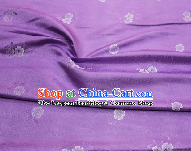 Chinese Classical Blossom Pattern Design Violet Brocade Silk Fabric DIY Satin Damask Asian Traditional Qipao Dress Tapestry Material