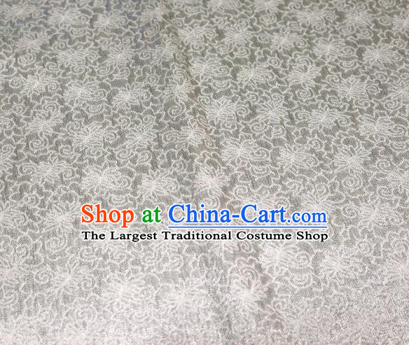 Chinese Classical Sesame Flower Pattern Design Argent Brocade Fabric Asian Traditional Tapestry Material DIY Satin Cloth Damask