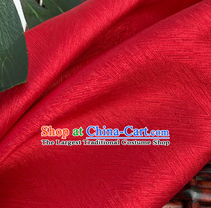 Top Quality Chinese Red Satin Fabric Traditional Asian Hanfu Dress Cloth Silk Material Traditional Jacquard Tapestry