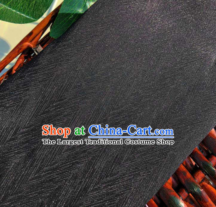 Top Quality Chinese Satin Fabric Traditional Asian Hanfu Dress Cloth Black Silk Material Traditional Jacquard Tapestry