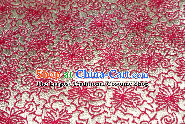 Chinese Classical Sesame Flower Pattern Design Red Brocade Fabric Asian Traditional Tapestry Material DIY Satin Cloth Damask