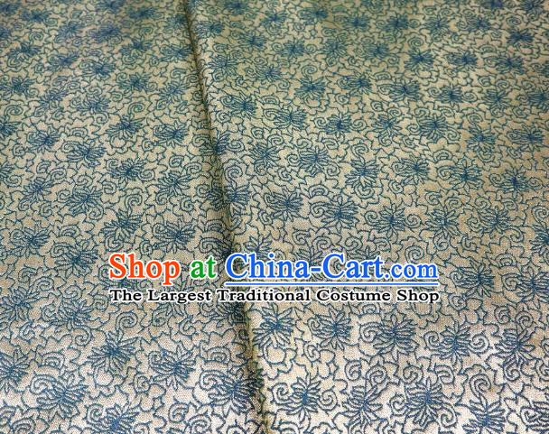 Chinese Classical Sesame Flower Pattern Design Green Brocade Fabric Asian Traditional Tapestry Material DIY Satin Cloth Damask