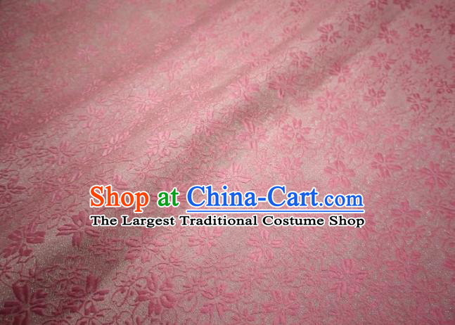 Top Quality Japanese Classical Sakura Pattern Pink Tapestry Satin Material Asian Traditional Brocade Kimono Nishijin Cloth Fabric