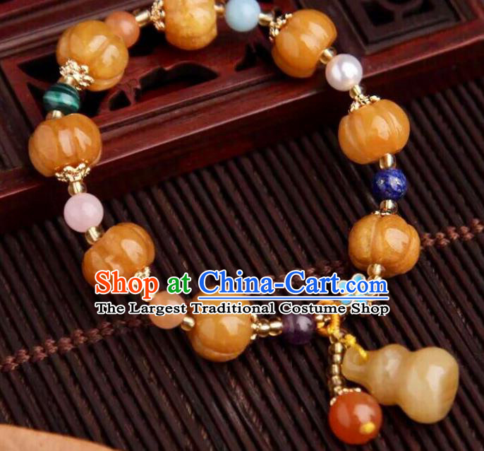 Top Grade Chinese Classical Ming Dynasty Stone Jewelry Accessories Handmade Ancient Hanfu Bracelet for Women
