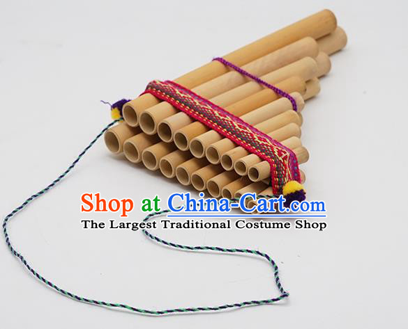 Peru Traditional Musical Instruments Indian Religious Panpipe Wind Instrument Nineteen Scale Pan Flute