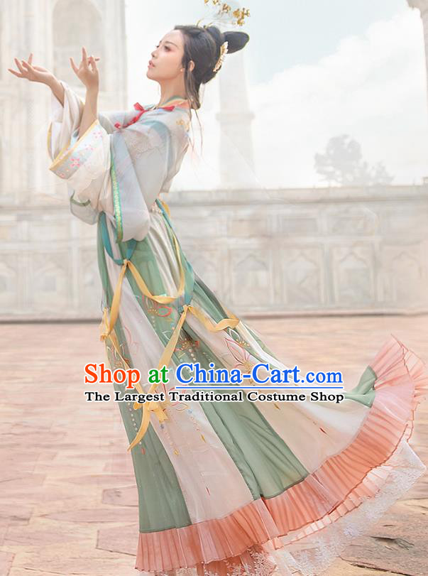 Traditional Chinese Jin Dynasty Noble Lady Hanfu Apparels Ancient Royal Princess Blouse and Skirt Historical Costumes for Women