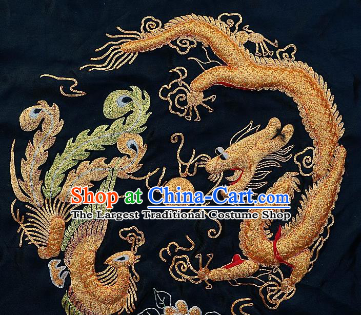 Chinese Traditional Embroidered Dragon Phoenix Fabric Patches Handmade Embroidery Craft Embroidering Applique Decorative Picture Accessories