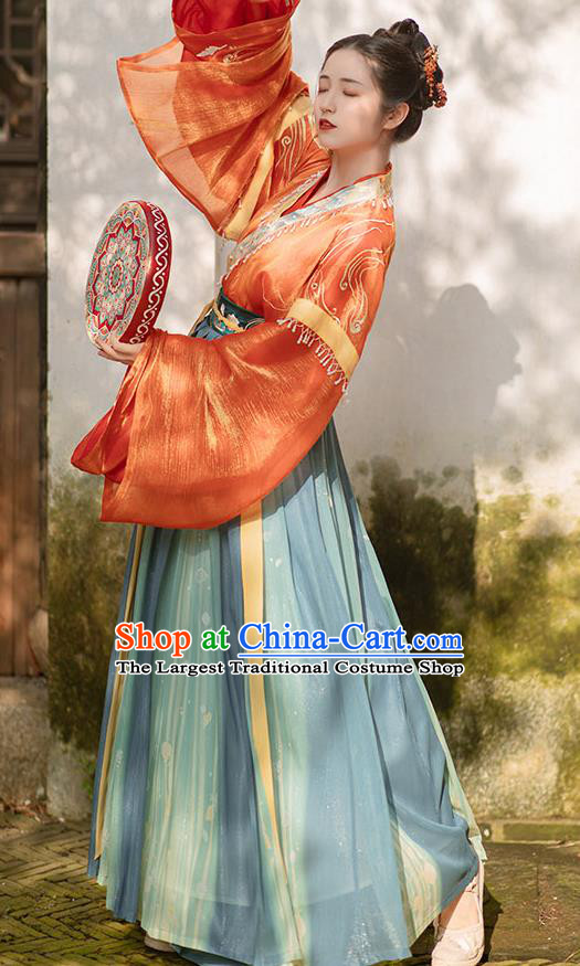 China Ancient Royal Princess Hanfu Dress Traditional Jin Dynasty Palace Lady Historical Clothing Full Set