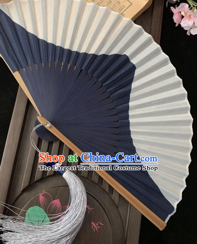 Chinese Bamboo Fan Classical Accordion Cloth Fans Handmade Printing Mount Fuji Folding Fan
