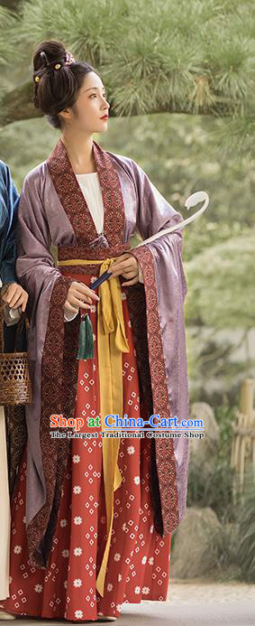 China Ancient Southern and Northern Dynasties Hanfu Apparel Traditional Court Maid Historical Clothing