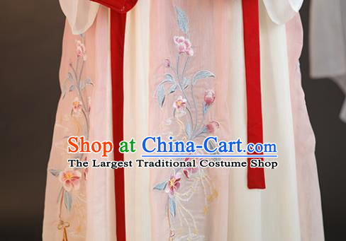 China Traditional Jin Dynasty Palace Lady Historical Clothing Ancient Young Beauty Hanfu Dress Costume