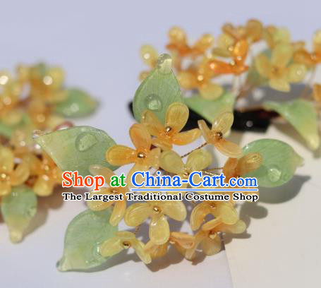 China Classical Hanfu Osmanthus Hairpin Traditional Ancient Ming Dynasty Princess Hair Stick