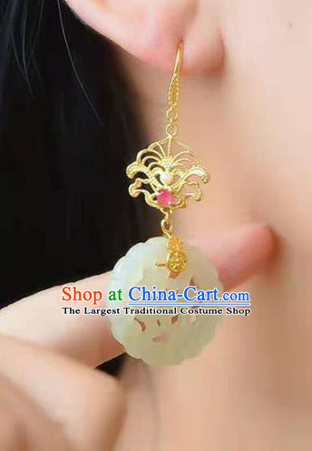 Handmade China Wedding Jade Ear National Jewelry Accessories Traditional Cheongsam Earrings